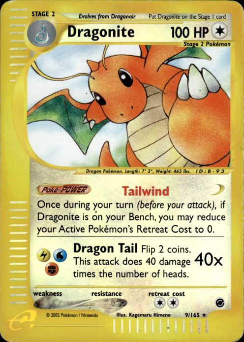 Pokemon Dragonite 9/165 Expedition Reverse Holo Rare Heavily Played