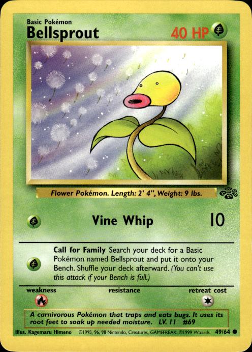 Pokemon Bellsprout 49/64 Jungle Common Near Mint
