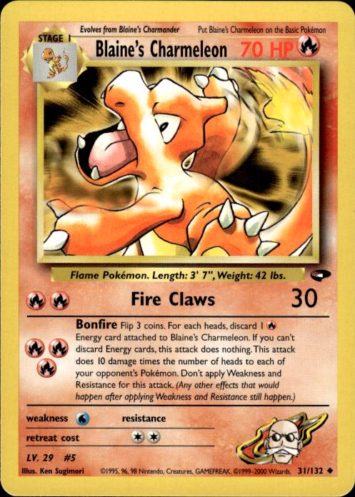 Pokemon Blaine's Charmeleon 31/132 Gym Challenge Uncommon Near Mint