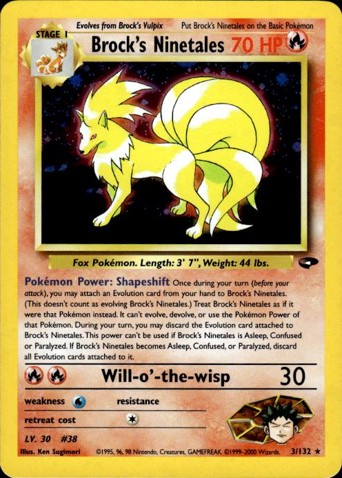 Pokemon Brock's Ninetales 3/132 Gym Challenge Holo Rare Near Mint