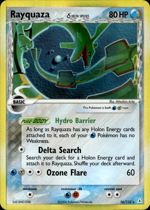 Rayquaza 16/110 Holo Rare Holon Phantoms Pokemon Heavily Played