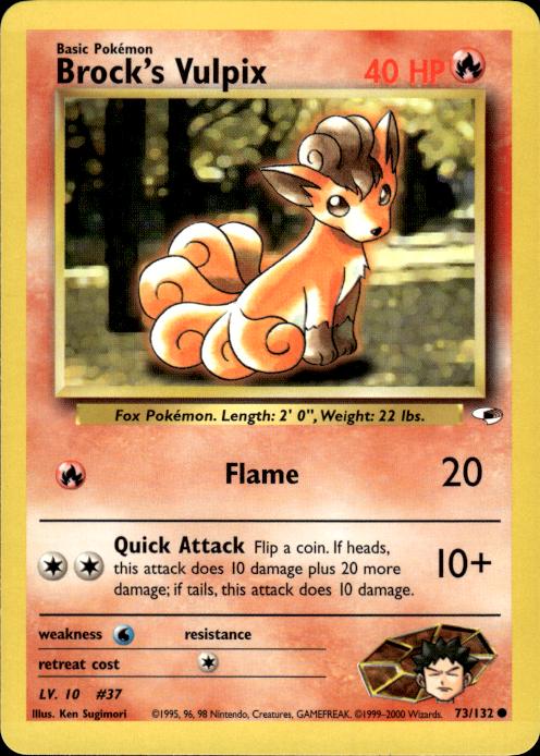 Pokemon Brock's Vulpix 73/132 Gym Heroes Common Near Mint