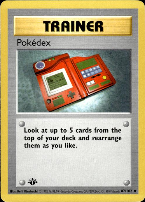 Pokemon Pokedex 87/102 Base Set Uncommon 1st Edition Lightly Played
