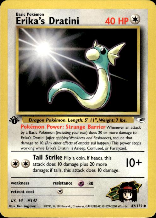 Pokemon Erika's Dratini 42/132 Gym Heroes Uncommon 1st Edition Near Mint