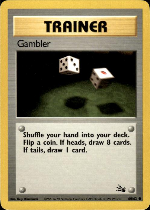 Pokemon Gambler 60/62 Fossil Common Near Mint