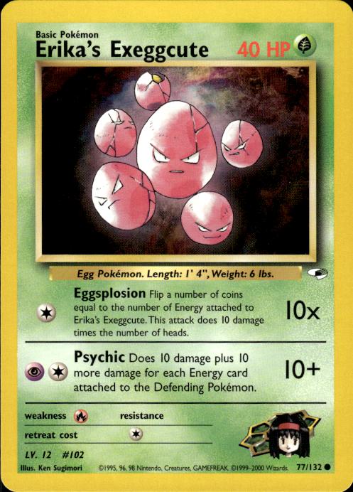 Pokemon Erika's Exeggcute 77/132 Gym Heroes Common Near Mint