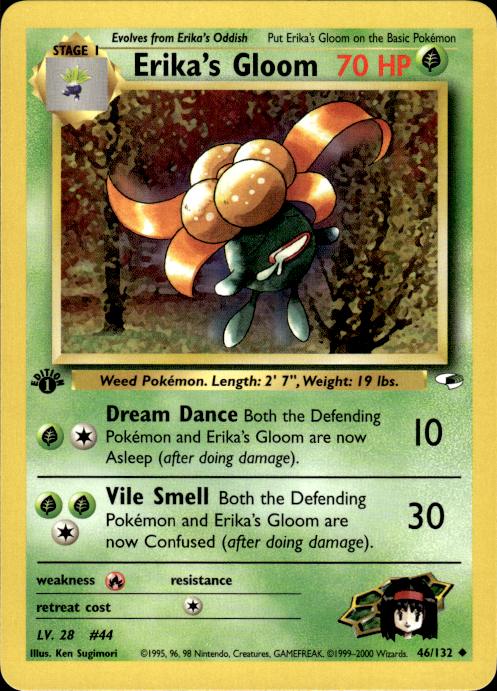 Pokemon Erika's Gloom 46/132 Gym Heroes Uncommon 1st Edition Near Mint