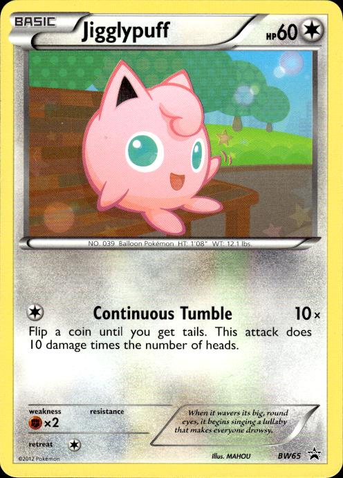 Pokemon Jigglypuff BW65 BW Black Star Promos Promo Lightly Played