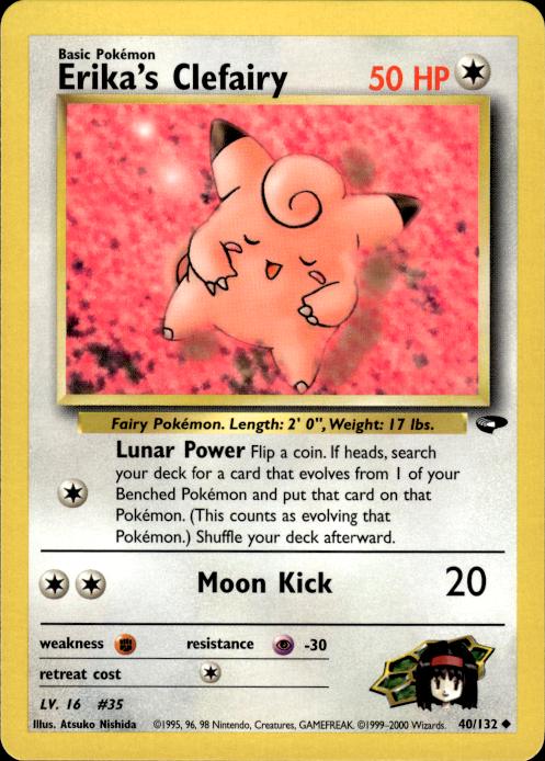 Pokemon Erika's Clefairy 40/132 Gym Challenge Uncommon Near Mint