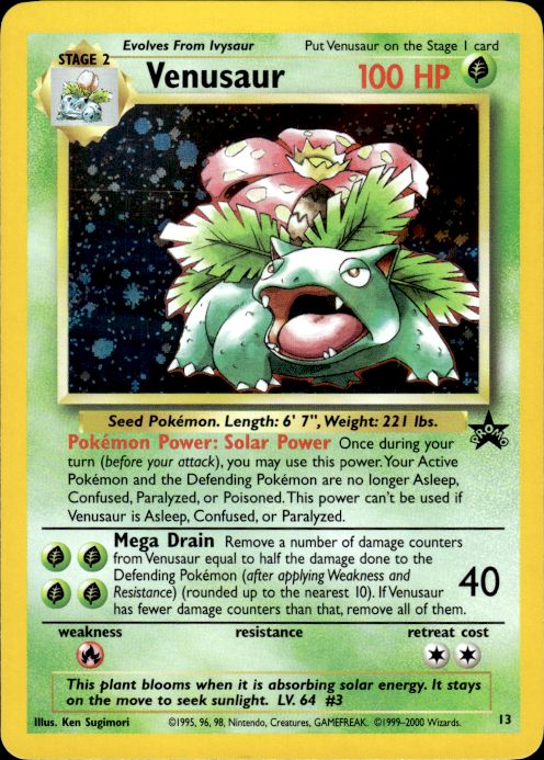 Pokemon Venusaur 13 Wizards Black Star Promos Promo Near Mint