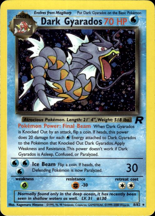 Pokemon Dark Gyarados 8/82 Team Rocket Holo Rare Lightly Played