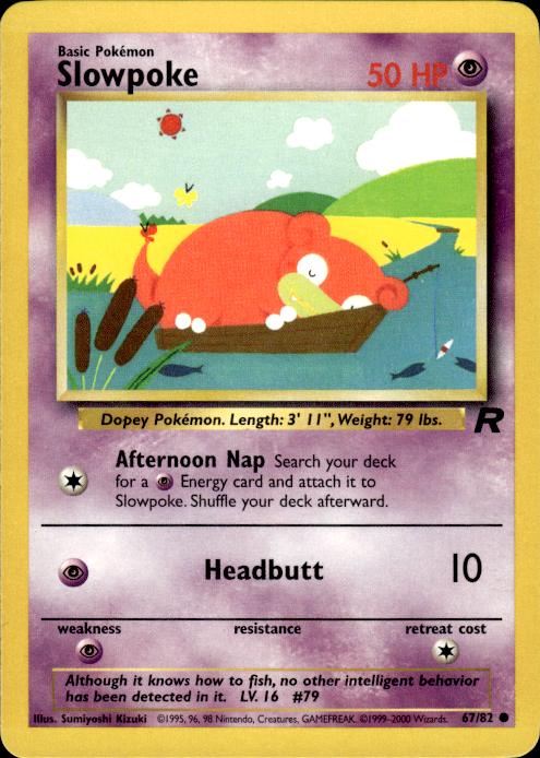 Pokemon Slowpoke 67/82 Team Rocket Common Near Mint