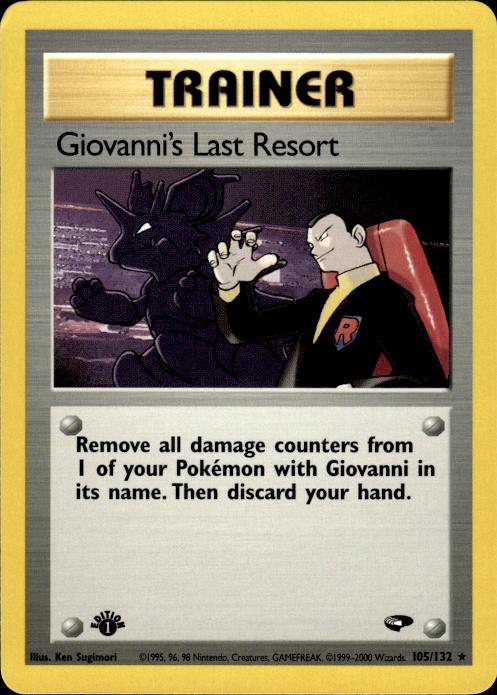 Pokemon Giovanni's Last Resort 105/132 Gym Challenge Rare 1st Edition Near Mint