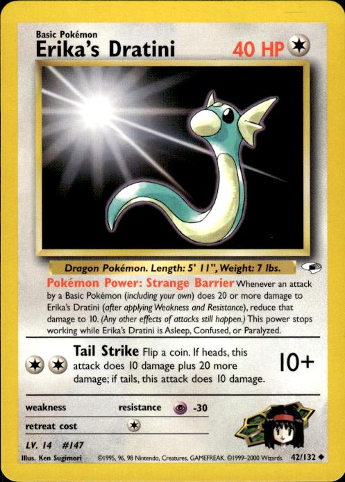 Pokemon Erika's Dratini 42/132 Gym Heroes Uncommon Near Mint