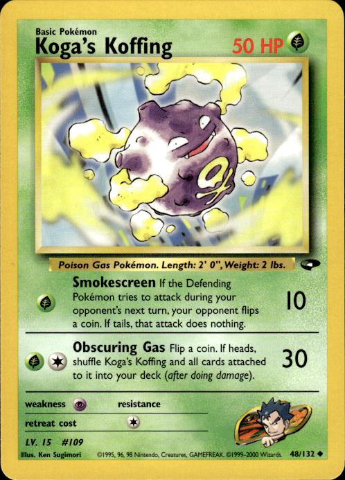 Pokemon Koga's Koffing 48/132 Gym Challenge Uncommon Near Mint