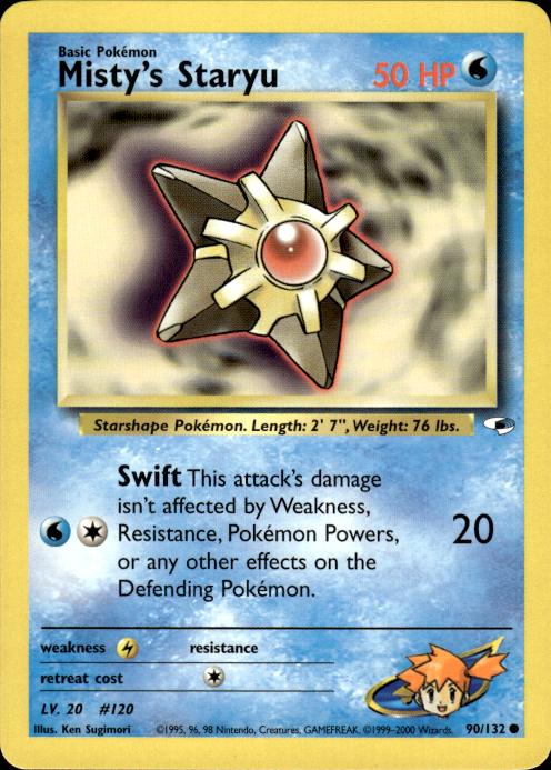 Pokemon Misty's Staryu 90/132 Gym Heroes Common Near Mint