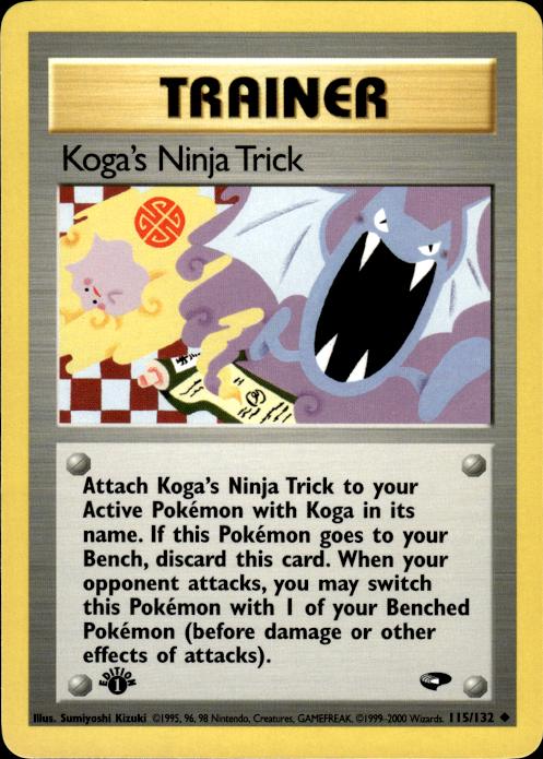 Pokemon Koga's Ninja Trick 115/132 Gym Challenge Uncommon 1st Edition Near Mint