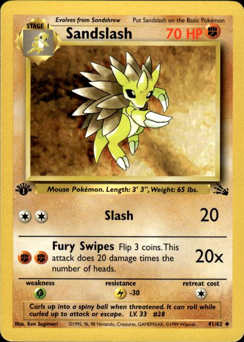 Pokemon Sandslash 62/110 Legendary Collection Uncommon 1st Edition Near Mint