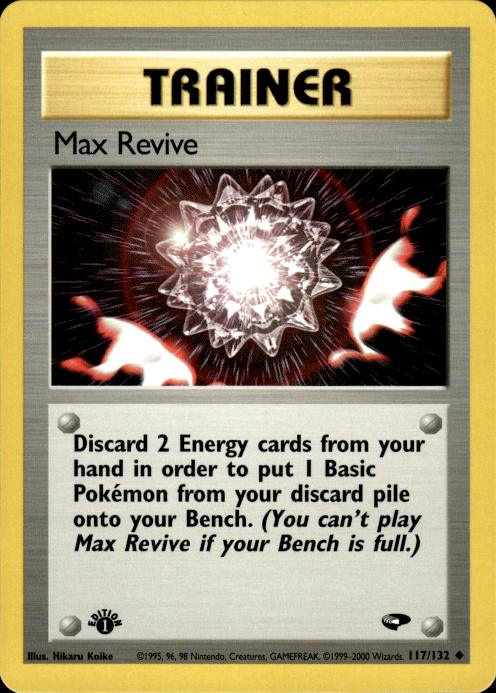 Pokemon Max Revive 117/132 Gym Challenge Uncommon 1st Edition Near Mint