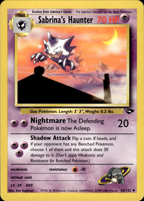 Pokemon Sabrina's Haunter 55/132 Gym Challenge Uncommon Near Mint