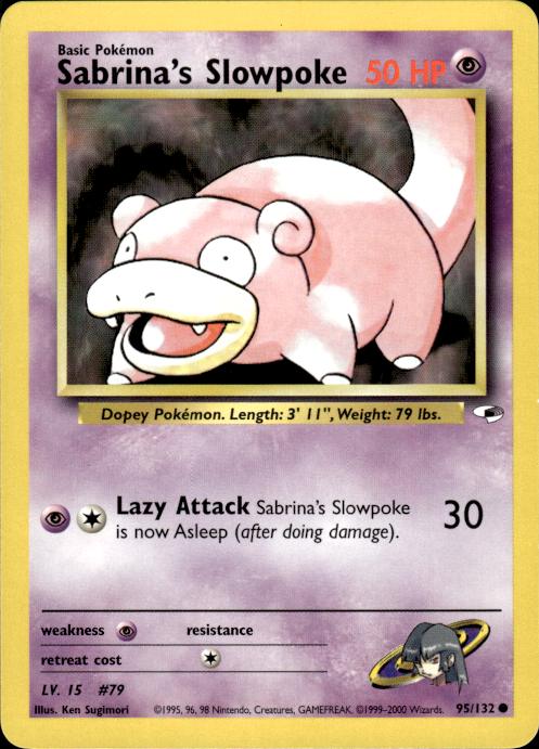 Pokemon Sabrina's Slowpoke 95/132 Gym Heroes Common Near Mint