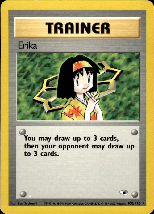 Pokemon Erika 100/132 Gym Heroes Rare Near Mint