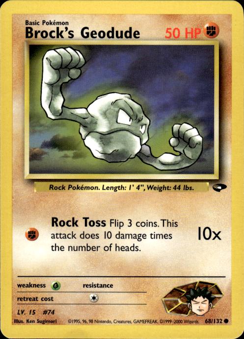 Pokemon Brock's Geodude 68/132 Gym Challenge Common Near Mint