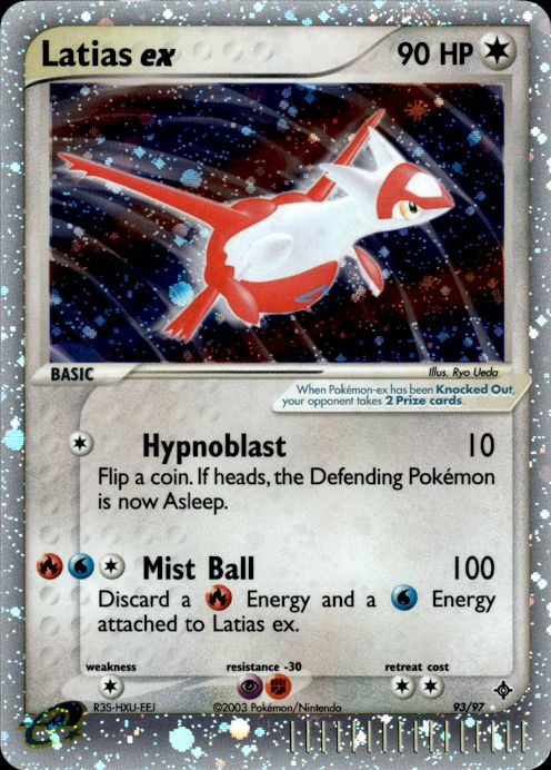 Latias ex 93/97 Holo Rare EX Dragon Pokemon Lightly Played