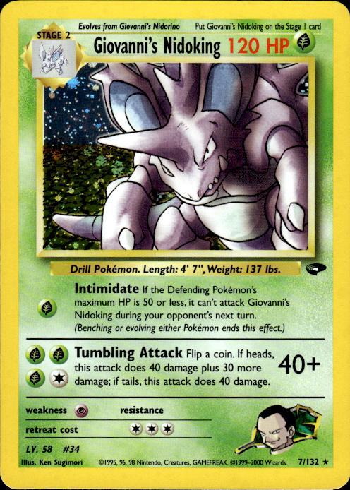 Pokemon Giovanni's Nidoking 7/132 Gym Challenge Holo Rare Near Mint