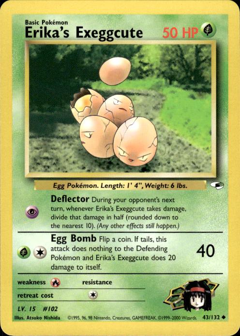 Pokemon Erika's Exeggcute 43/132 Gym Heroes Uncommon Near Mint