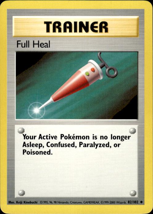Pokemon Full Heal 82/102 Base Set 4th Print 1999-2000 Uncommon Near Mint