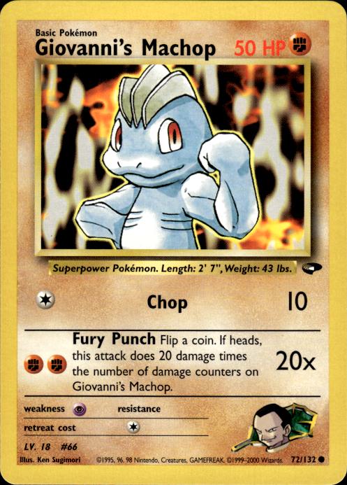 Pokemon Giovanni's Machop 72/132 Gym Challenge Common Near Mint