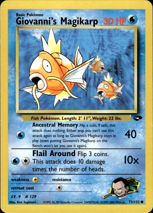 Pokemon Giovanni's Magikarp 73/132 Gym Challenge Common Near Mint