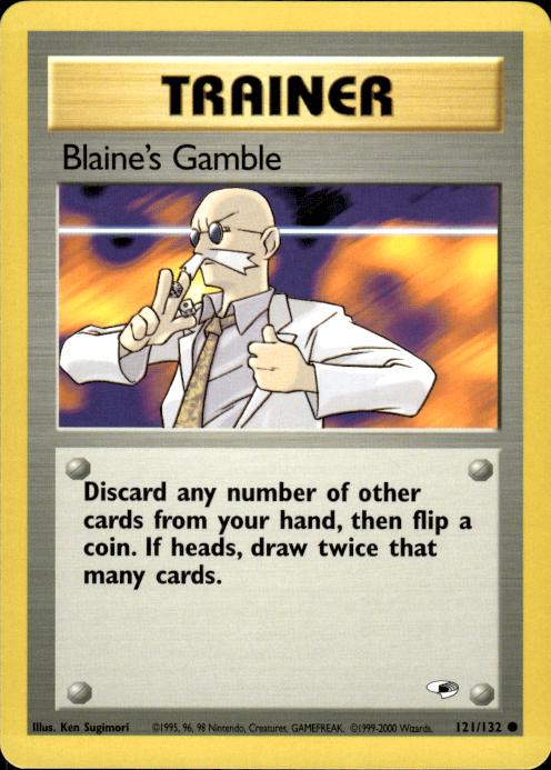 Pokemon Blaine's Gamble 121/132 Gym Heroes Common Near Mint