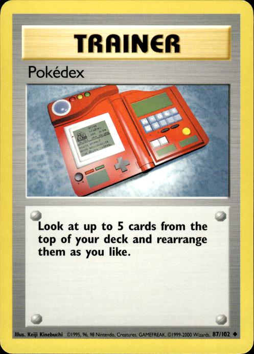 Pokemon Pokedex 87/102 Base Set 4th Print 1999-2000 Uncommon Near Mint