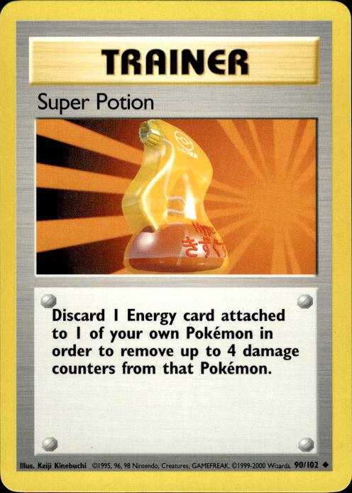 Pokemon Super Potion 90/102 Base Set 4th Print 1999-2000 Uncommon Near Mint