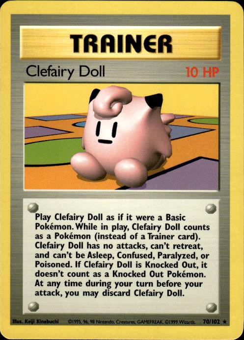 Pokemon Clefairy Doll 70/102 Base Set Rare Near Mint