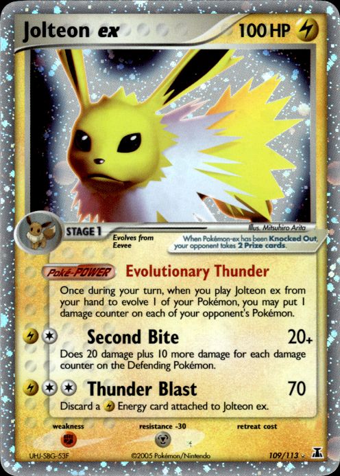 Jolteon ex 109/113 Holo Rare EX Delta Species Pokemon Lightly Played