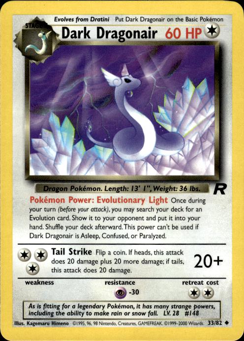 Pokemon Dark Dragonair 33/82 Team Rocket Uncommon Near Mint