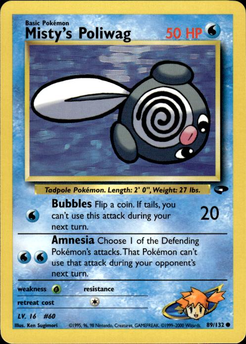 Pokemon Misty's Poliwag 89/132 Gym Challenge Common Near Mint