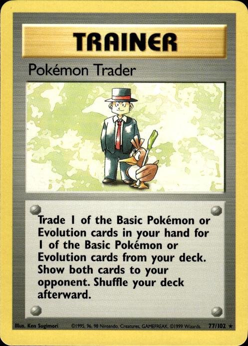 Pokemon Pokemon Trader 77/102 Base Set Rare Near Mint