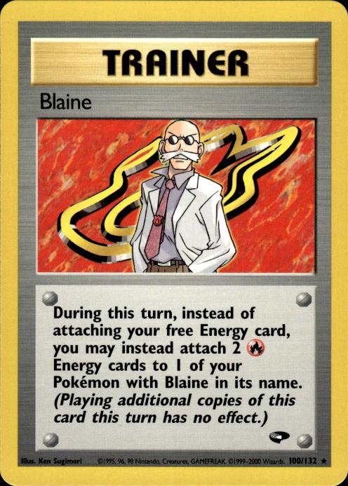 Pokemon Blaine 100/132 Gym Challenge Rare Near Mint
