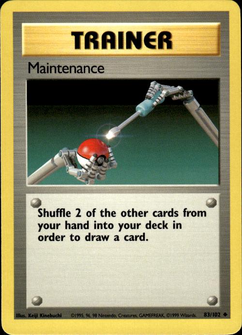 Pokemon Maintenance 83/102 Base Set Uncommon Near Mint