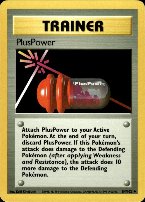 Pokemon PlusPower 84/102 Base Set Uncommon Near Mint