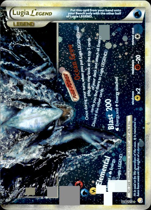 Lugia LEGEND 114/123 LEGEND HeartGold & SoulSilver Pokemon Lightly Played