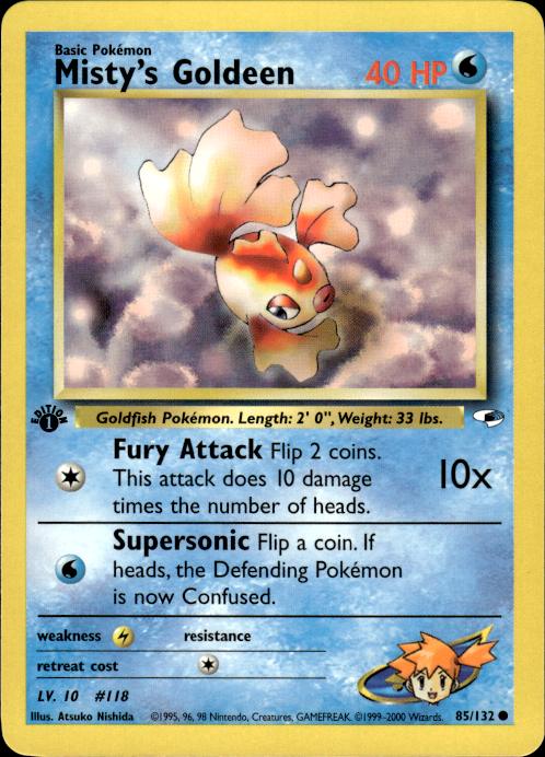 Pokemon Misty's Goldeen 85/132 Gym Heroes Common 1st Edition Near Mint