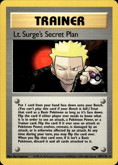 Pokemon Lt. Surge's Secret Plan 107/132 Gym Challenge Rare Near Mint