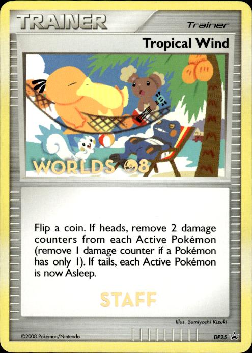 Pokemon 2008 ENGLISH STAFF STAMP Tropical Wind DP25 Promo Lightly Played