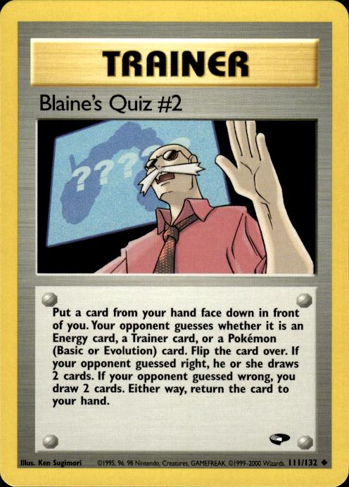 Pokemon Blaine's Quiz #2 111/132 Gym Challenge Uncommon Near Mint
