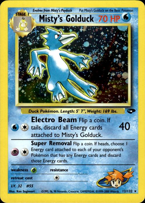 Pokemon Misty's Golduck 12/132 Gym Challenge Holo Rare Near Mint
